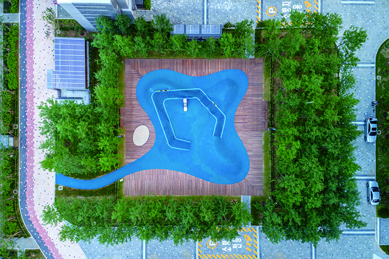 힐스테이트 운정 ‘H Blue Playground’ - 하늘에서 바라본 놀이터의 모습.